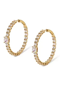 Lab Grown Stellar Pavé Hoop Earrings