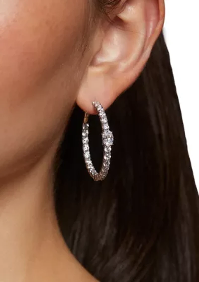 Lab Grown Stellar Pavé Hoop Earrings