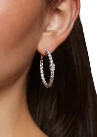 Lab Grown Stellar Pavé Hoop Earrings