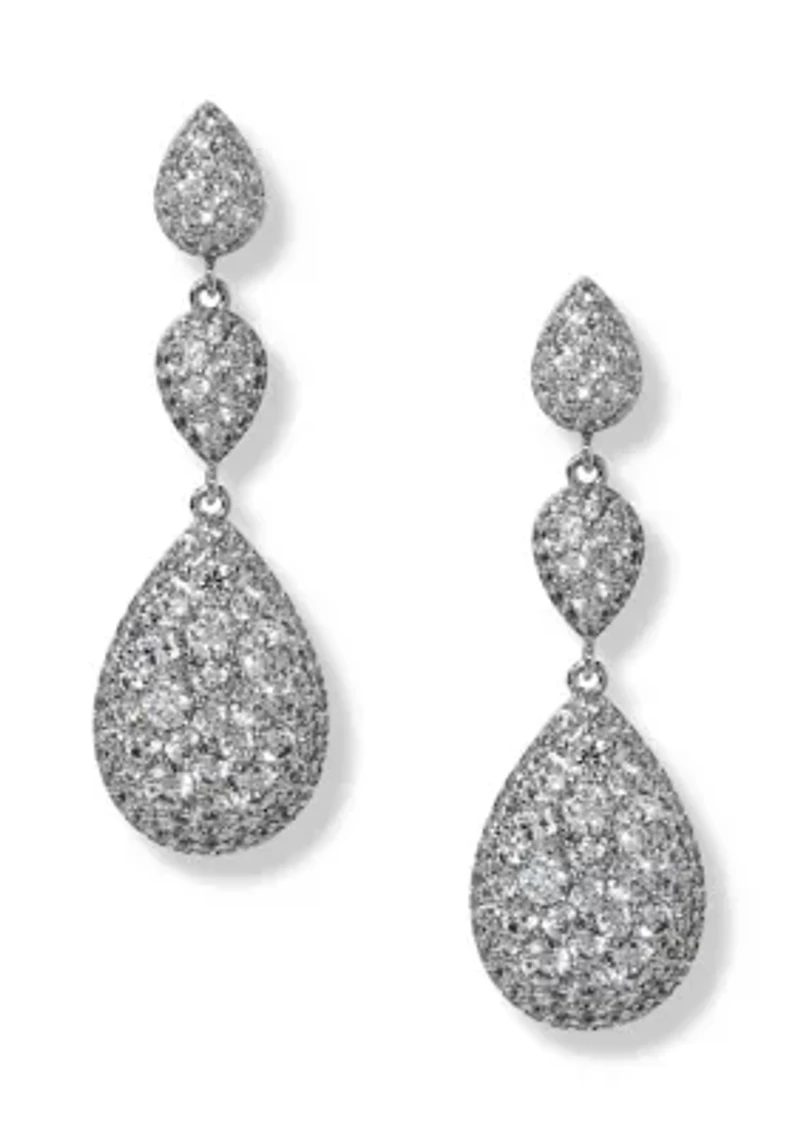 Lab Grown Pavé Triple Drop Earrings