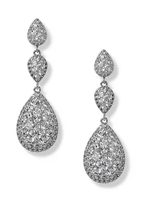Lab Grown Pavé Triple Drop Earrings