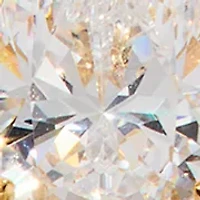 Lab Grown Teardrop Link Cubic Zirconia Linear Earrings