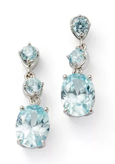 Lab Grown Multi Cubic Zirconia Drop Earrings