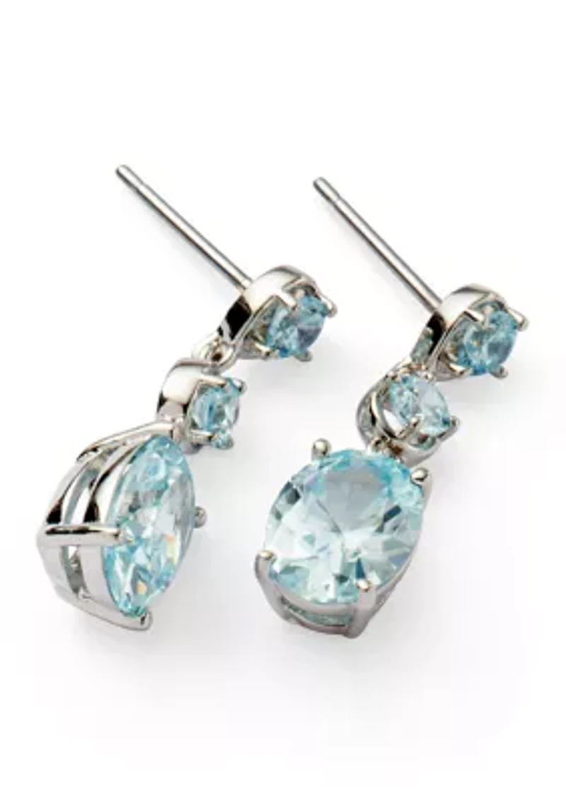 Lab Grown Multi Cubic Zirconia Drop Earrings