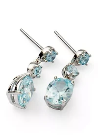 Lab Grown Multi Cubic Zirconia Drop Earrings