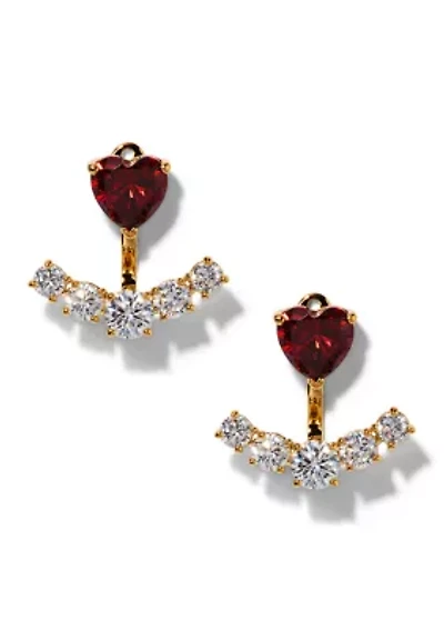 Lab Grown Heart Cubic Zirconia Jacket Earrings