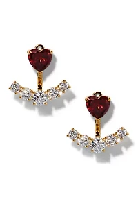 Lab Grown Heart Cubic Zirconia Jacket Earrings