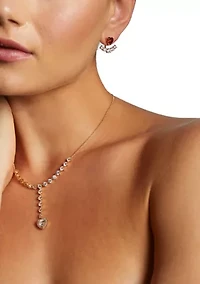 Lab Grown Heart Cubic Zirconia Jacket Earrings