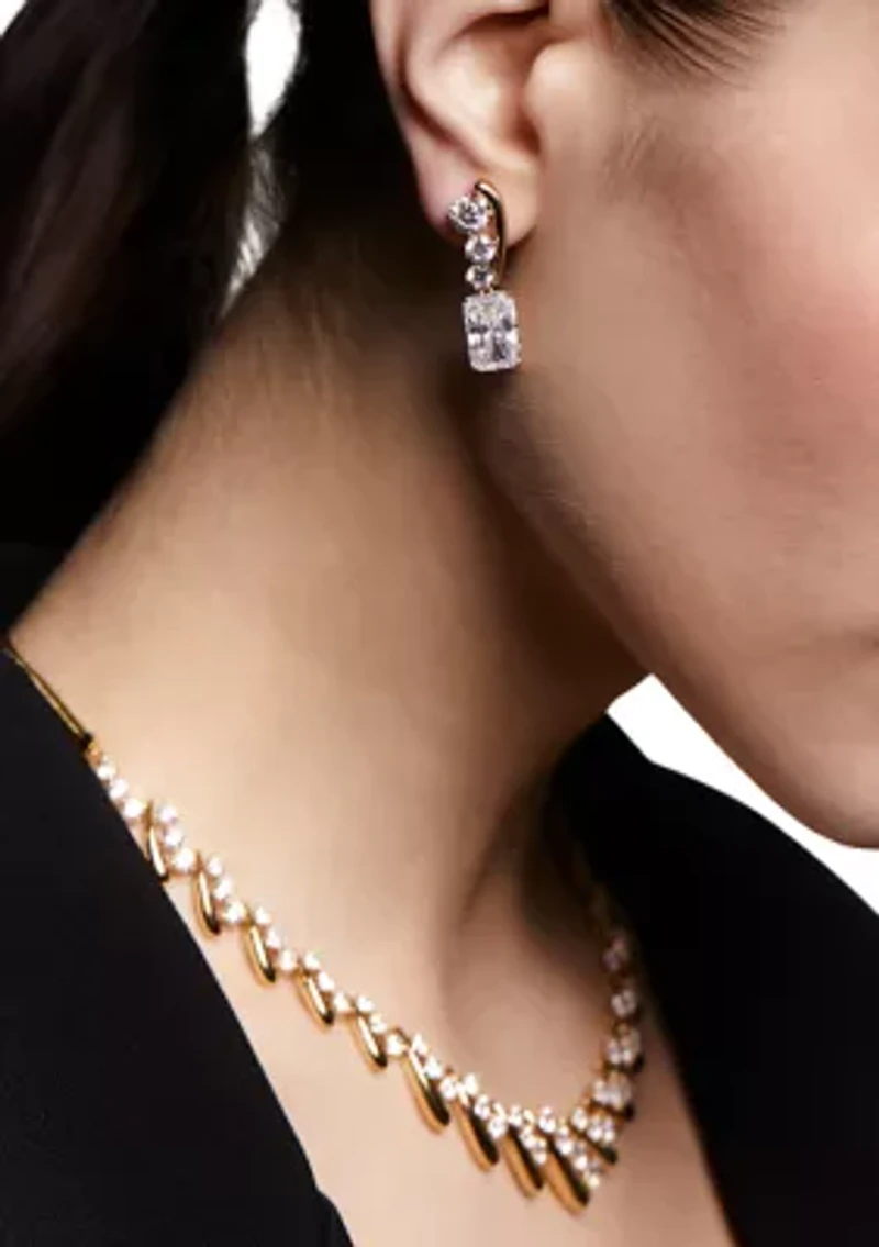 Lab Grown Phenom Emerald Drop Earrings