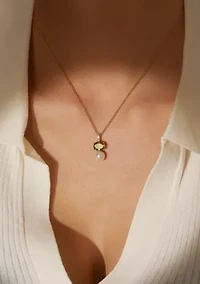 Lab Grown Natural Beauty Double Pearl Drop Pendant Necklace