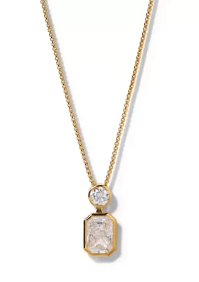Brooklyn Slider Emerald Cubic Zirconia Pendant Necklace