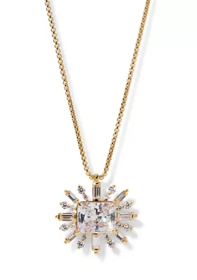 Lab Grown Stellar Full Halo Pendant Necklace