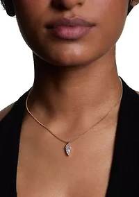 Lab Grown Plated Cubic Zirconia Teardrop Pendant Necklace