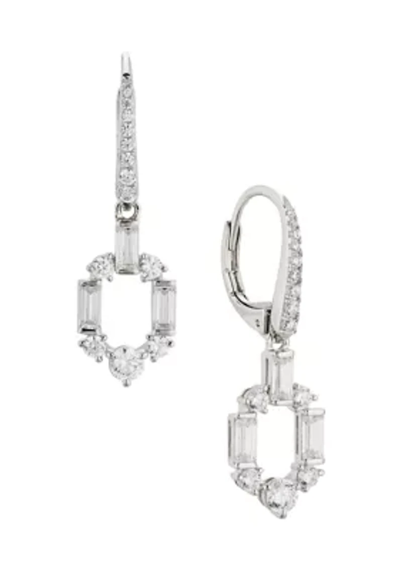 Lab Grown Gwen Cubic Zirconia Link Lever Back Earrings