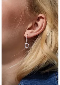 Lab Grown Gwen Cubic Zirconia Link Lever Back Earrings