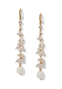 Lab Grown Ravish Linear Pearl Leverback Earrings