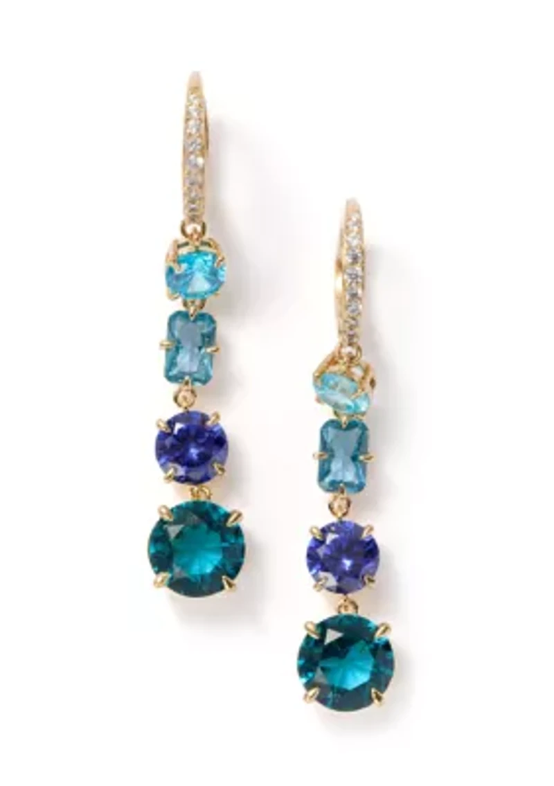 Lab Grown Stellar Linear Leverback Earrings