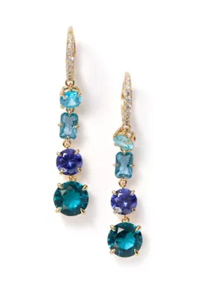 Lab Grown Stellar Linear Leverback Earrings