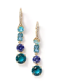 Lab Grown Stellar Linear Leverback Earrings