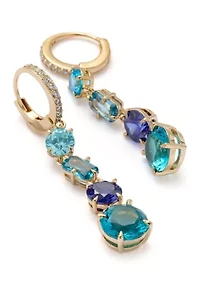 Lab Grown Stellar Linear Leverback Earrings