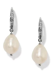 Lab Grown Madrid Pearl Drop Lever Back Earrings
