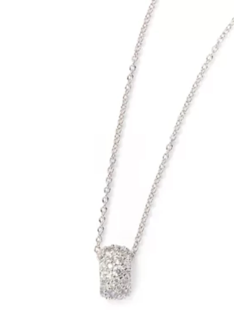 Lab Grown Cubic Zirconia Crushed Round Pendant Necklace