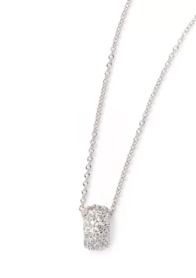 Lab Grown Cubic Zirconia Crushed Round Pendant Necklace