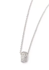 Lab Grown Cubic Zirconia Crushed Round Pendant Necklace
