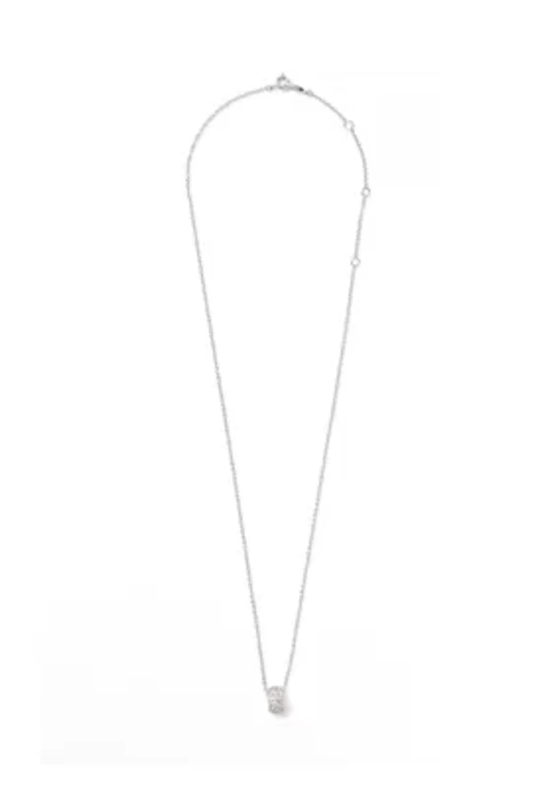 Lab Grown Cubic Zirconia Crushed Round Pendant Necklace