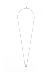 Lab Grown Cubic Zirconia Crushed Round Pendant Necklace