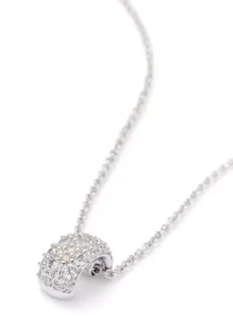 Lab Grown Cubic Zirconia Crushed Round Pendant Necklace