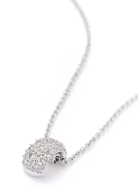 Lab Grown Cubic Zirconia Crushed Round Pendant Necklace