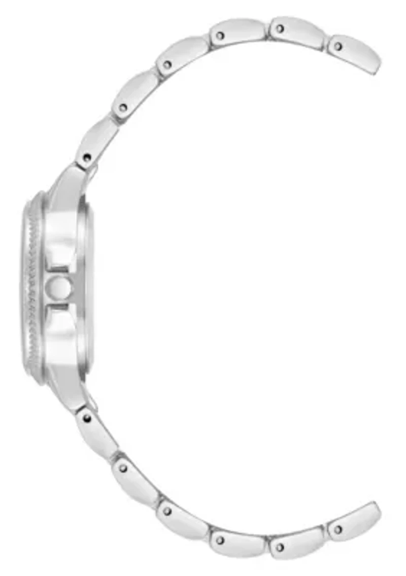Steve Madden Women's Everyday Silver-Tone Alloy Metal Bracelet Watch, 30mm