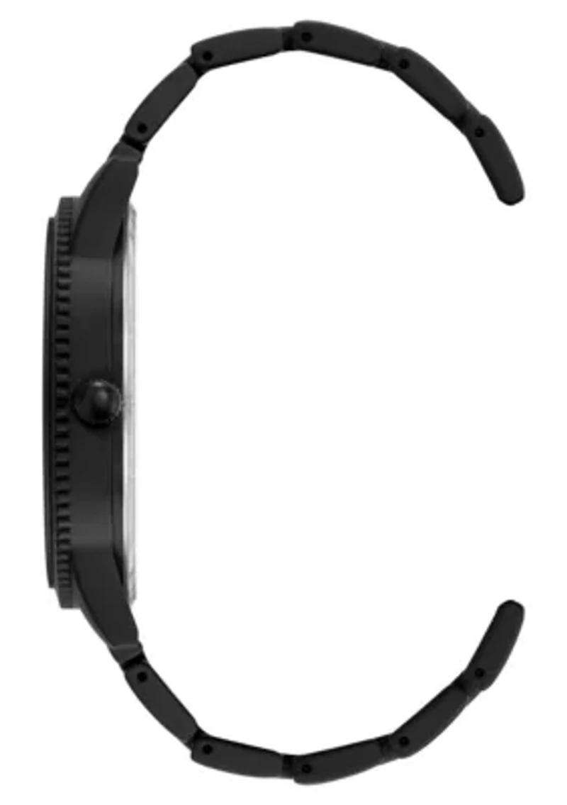 Steve Madden Men's Contemporary Black Alloy Metal Watch, 45mm