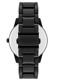 Steve Madden Men's Contemporary Black Alloy Metal Watch, 45mm