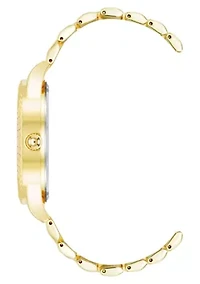 Steve Madden Men's Coin Edge Gold-Tone Alloy Metal Watch, 44mm