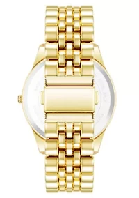 Steve Madden Men's Coin Edge Gold-Tone Alloy Metal Watch, 44mm