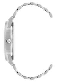 Steve Madden Men's Coin Edge Turquoise and Silver-Tone Alloy Metal Watch, 44mm