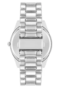 Steve Madden Men's Essential Blue/Black Silver-Tone Alloy Metal Watch, 45mm
