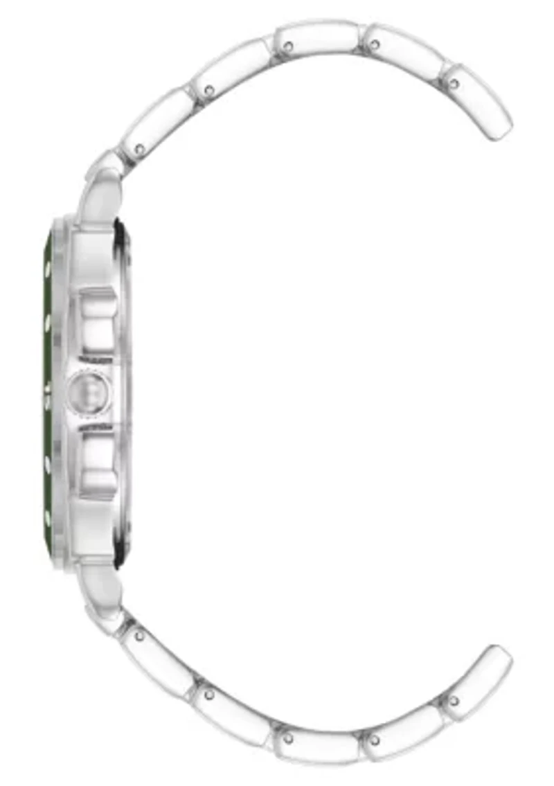 Steve Madden Men's Polished Green and Silver-Tone Alloy Metal Watch, 45mm