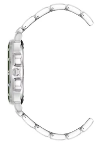 Steve Madden Men's Polished Green and Silver-Tone Alloy Metal Watch, 45mm