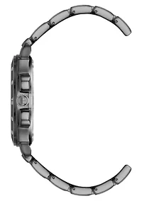 Steve Madden Men's Polished Black Alloy Metal Watch, 45mm