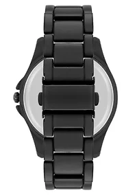 Steve Madden Men's Detailed Champagne and Black Alloy Metal Watch, 45mm