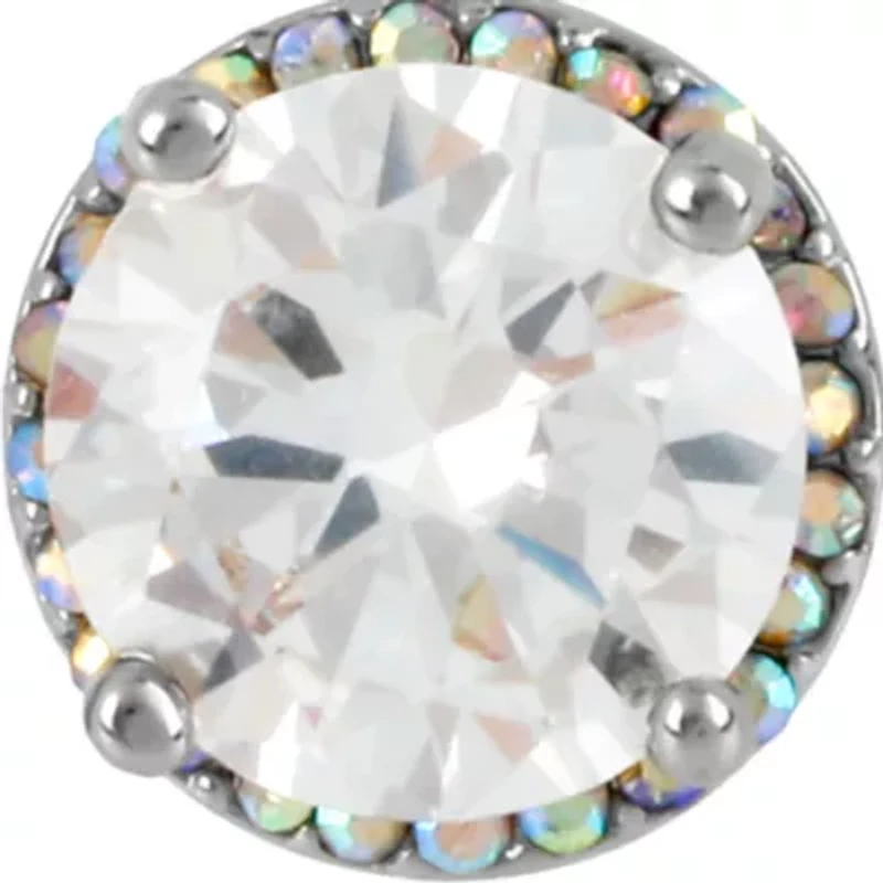 Crystal Round Stud Earrings