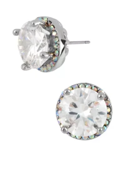 Crystal Round Stud Earrings