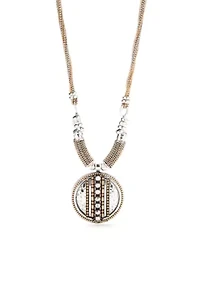 Two Tone Chain Reactive Pendant Necklace