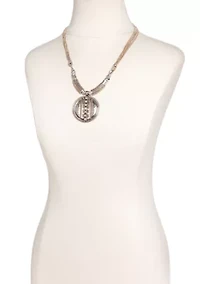 Two Tone Chain Reactive Pendant Necklace