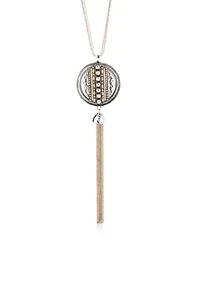 Two-Tone Chain Reactive Long Pendant Tassel Necklace