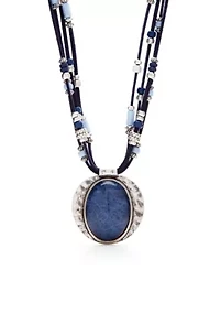Color Splash Blue Multi Strand Pendant Necklace
