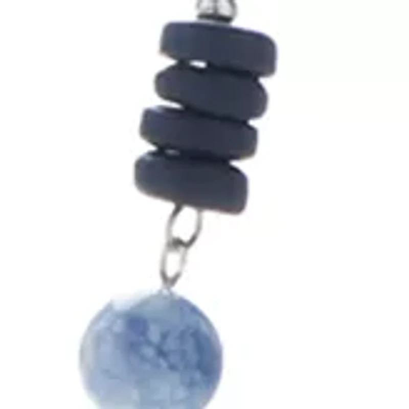 Silver-Tone Disc Beaded Link Necklace